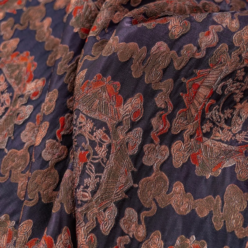 Sewing - Tela Jacquard Floral de Rayón Rojo