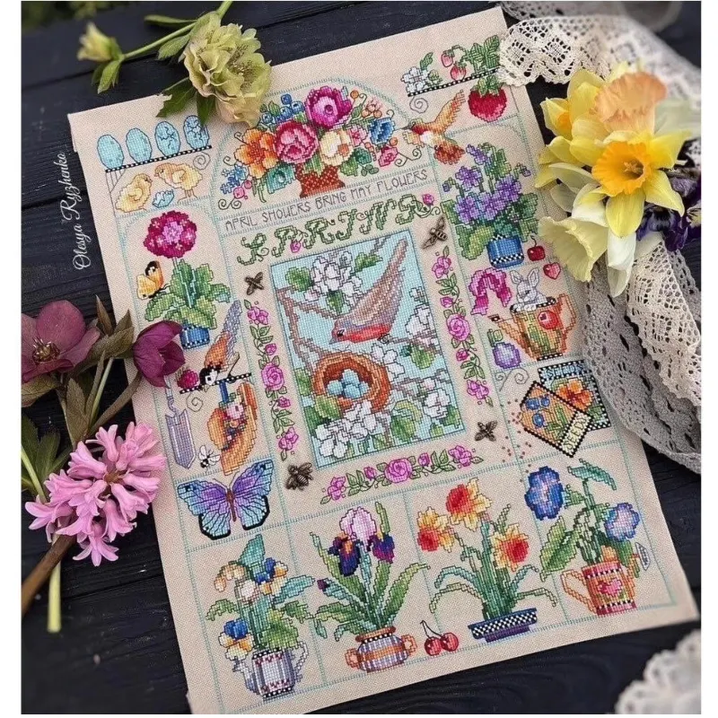 Cross Stitch Stamped Kits Beginners - 【CC2937 Spring Garden】 Kit de punto