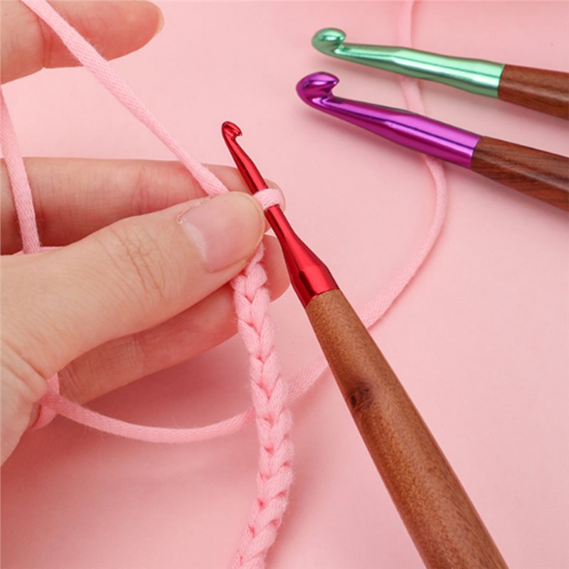 Juego de agujas de ganchillo A - Wooden Crochet Hooks Ergonomic Handle reseña y precio