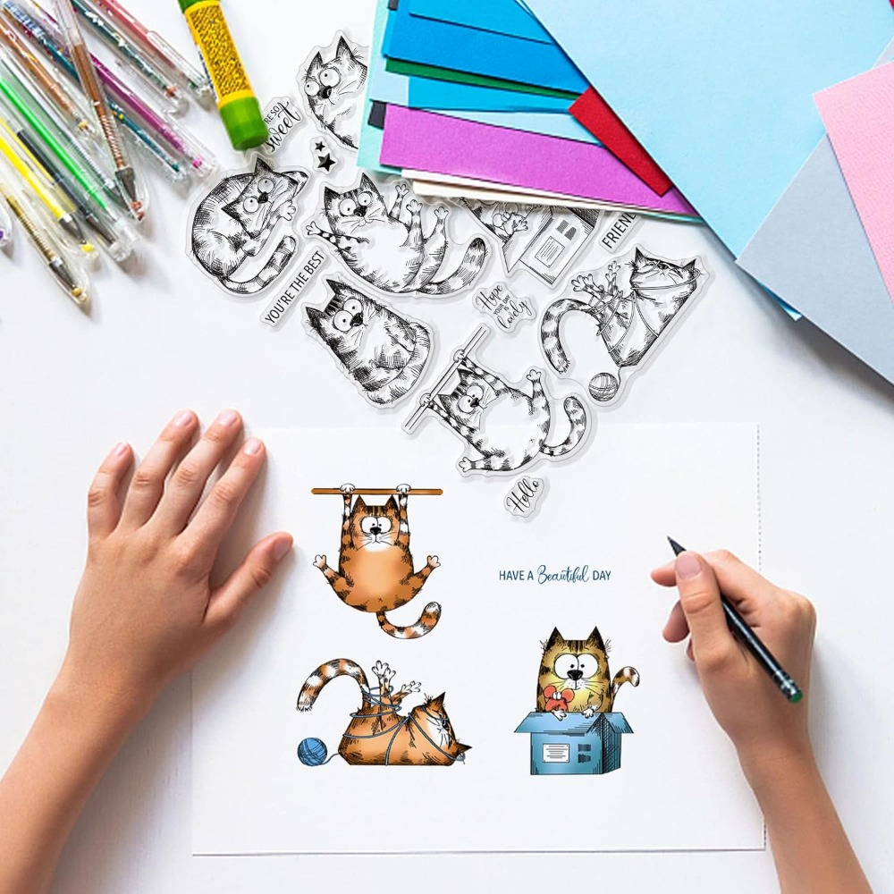 Sellos transparentes de gato d - Clear Silicone Stamps For Card Making reseña y precio