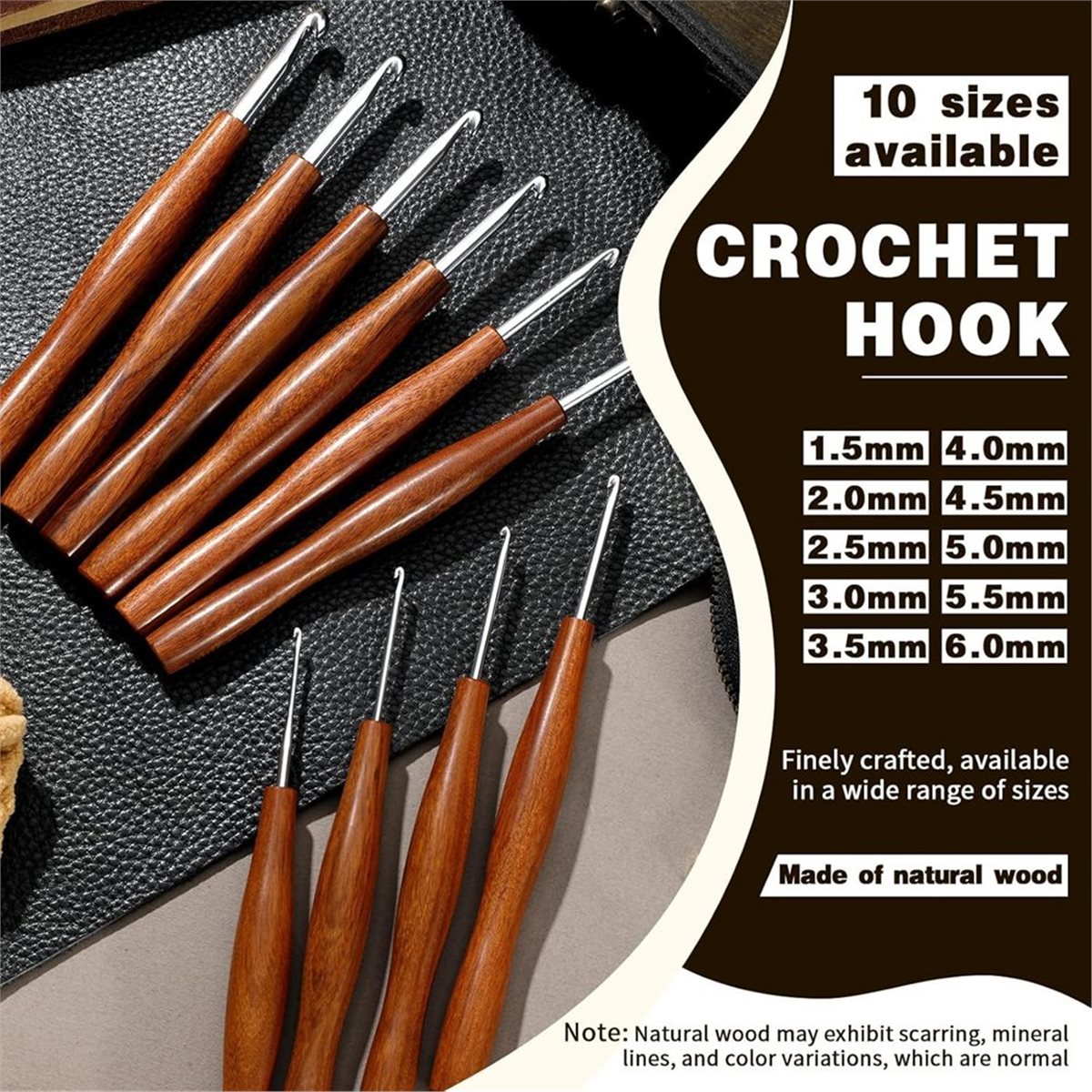 AT16 Juego de 5 Agujas de Ganc - Wooden Crochet Hooks Ergonomic Handle reseña y precio