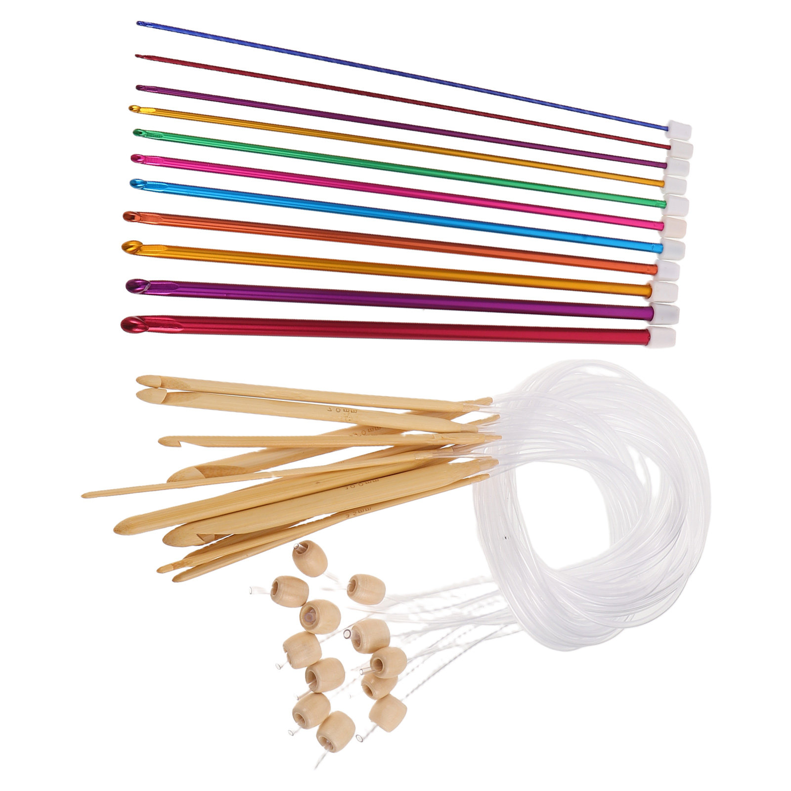 1 juego de agujas de ganchillo - Wooden Crochet Hooks Ergonomic Handle reseña y precio