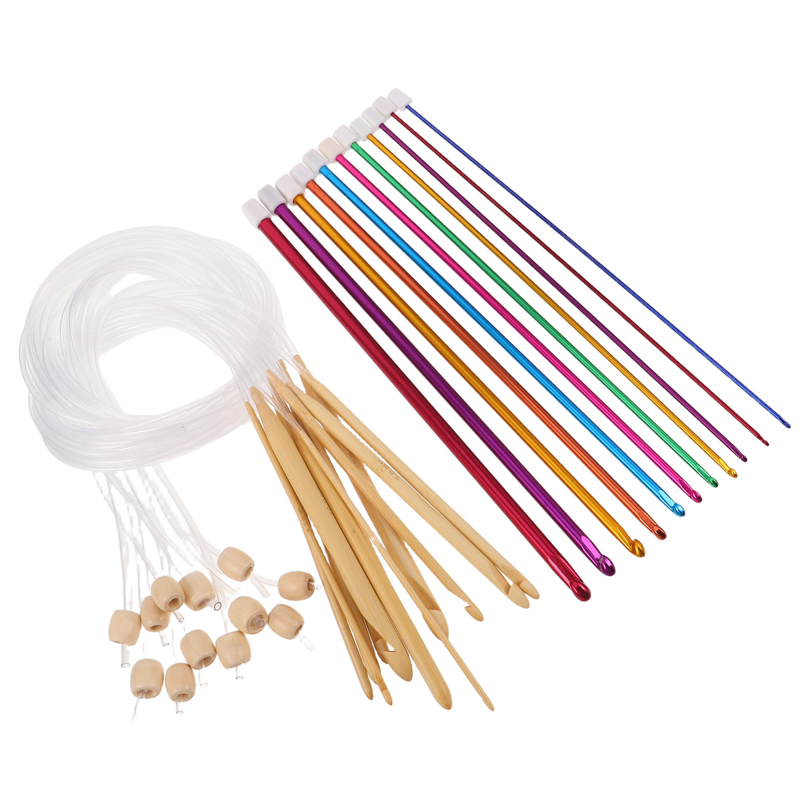 1 juego de agujas de ganchillo - Wooden Crochet Hooks Ergonomic Handle reseña y precio